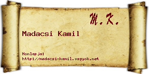 Madacsi Kamil névjegykártya